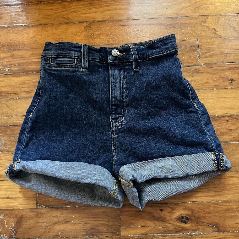 Urban Outfitters Pinup High Rise Dark Wash Denim Mini Shorts Size 26